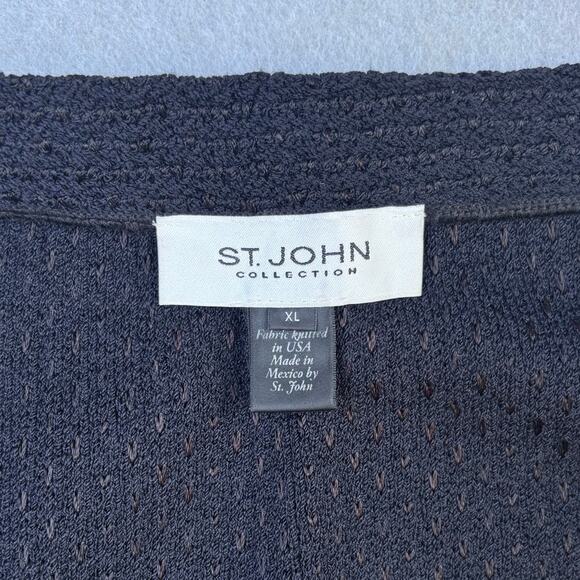 St. John Collection Wool blend XL Black Knit Stretch pull on Pencil skirt luxury - Picture 1 of 5